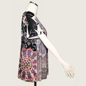 JM Collection Beaded Double Print Top